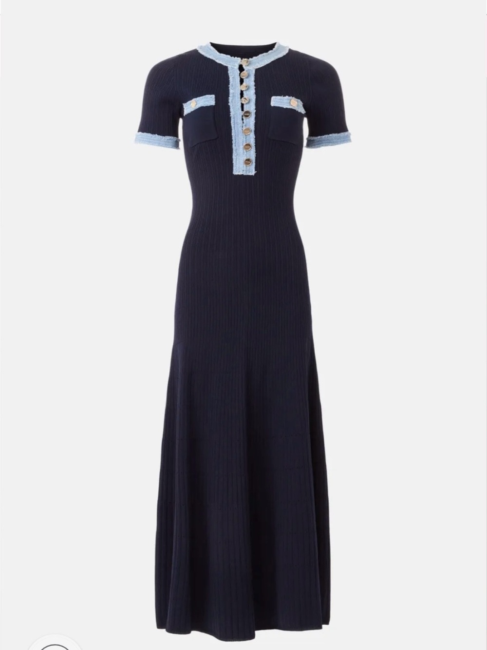 Sandro Women’s Knit and denim maxi dress Size 4 / 36 - Picture 5 of 12